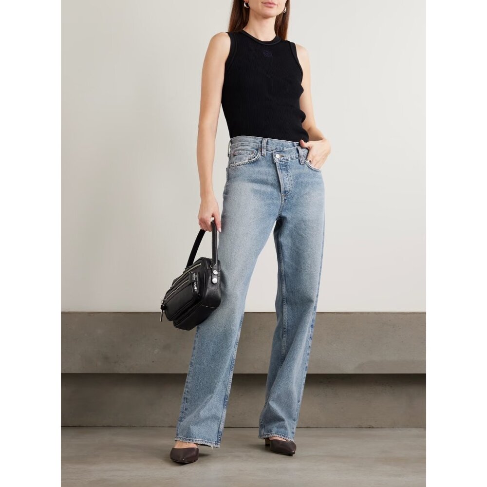 Agolde Light Blue Wide-Leg Jeans - Picture 2 of 14